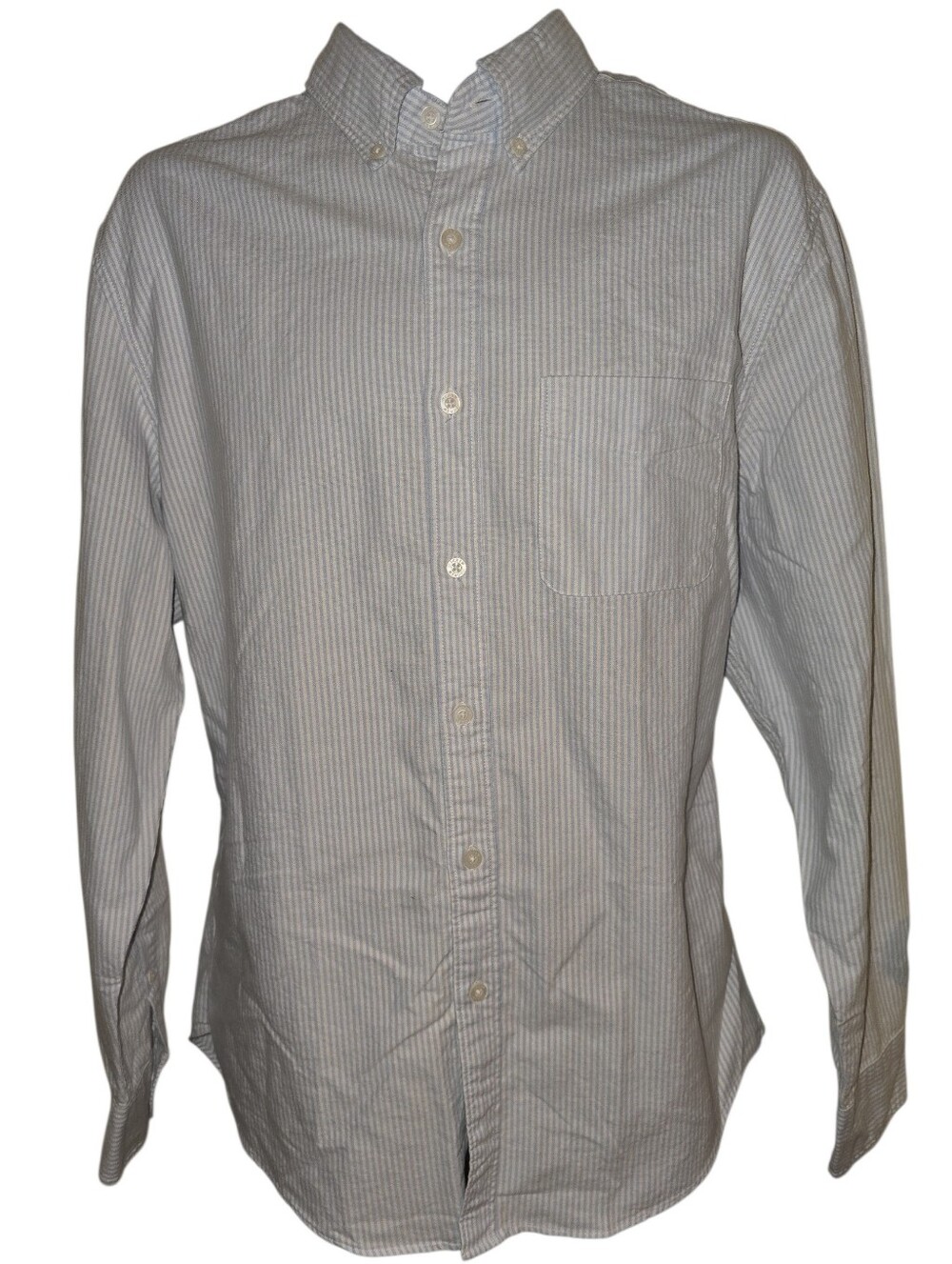 J. CREW Casual Shirt Mens Large Slim Flex Oxford Long Sleeve Striped